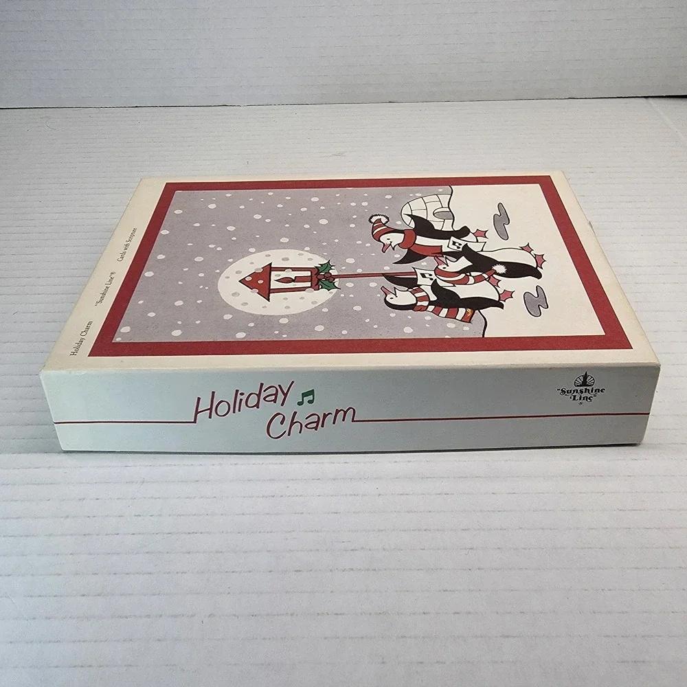 Vintage Sunshine Line Holiday Charm Christmas Cards Penguins Bears Scripture USA